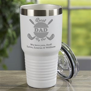 Best Dad By Par Personalized 30 oz. Stainless Steel Tumbler- White - 40580-W