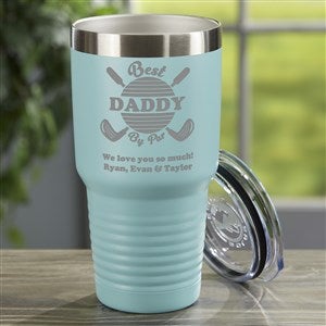 Best Dad By Par Personalized 30 oz. Stainless Steel Tumbler- Teal - 40580-T