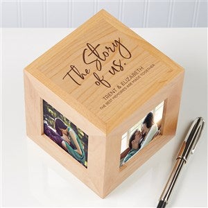 The Story Of Us Engraved Wood Cube - 40601