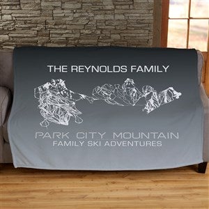 Mapsynergy Ski Map Personalized  60x80 Fleece Blanket - 40605-L
