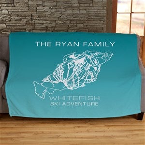Mapsynergy Ski Map Personalized 50x60 Lightweight Fleece Blanket - 40605-LF