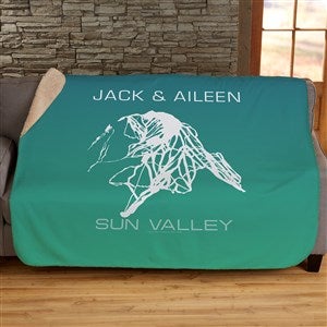 Mapsynergy Ski Map Personalized 60x80 Sherpa Blanket - 40605-SL