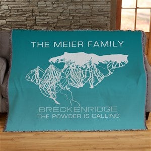 Mapsynergy Ski Map Personalized 56x60 Woven Throw Blanket - 40605-A