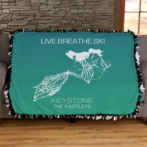 Mapsynergy Ski Map Personalized 50x60 Tie Blanket - 40605-T