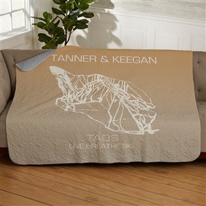 Mapsynergy Ski Map Personalized 50x60 Quilted Blanket - 40605-Q