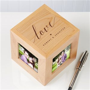 Love Engraved Wood Cube - 40606