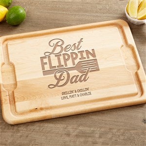Best Flippin Dad Personalized Extra Large Hardwood Cutting Board- 15x21 - 40610-XL
