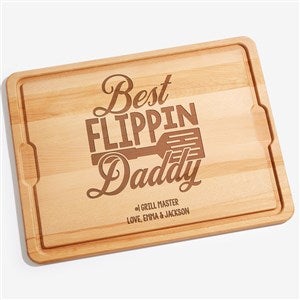 Best Flippin Dad Personalized Oversized Hardwood Cutting Board- 18x24 - 40610-XXL