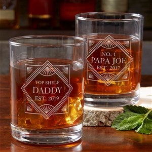 Top Shelf Dad Engraved Old Fashioned Whiskey Glass - 40615