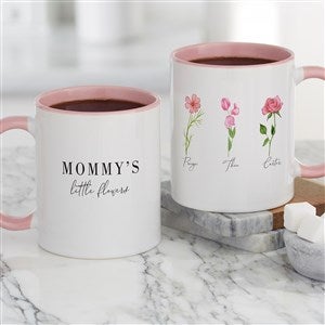 Birth Month Flower Personalized Coffee Mug 11 oz.- Pink - 40624-P