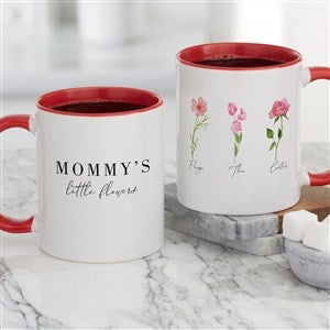 Birth Month Flower Personalized Coffee Mug 11 oz.- Red - 40624-R