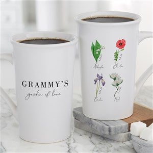 Birth Month Flower Personalized Latte Mug 16 oz.- White - 40624-U