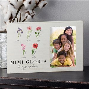 Birth Month Flower Personalized Whitewashed Off-Set Box Picture Frame - 40632