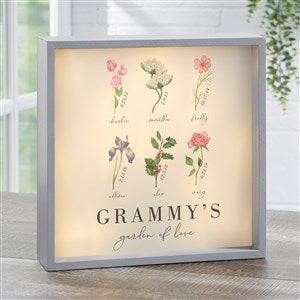 Birth Month Flower Personalized LED Light Shadow Box- 10"x10" - 40633-10x10