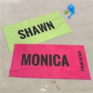 Neon Personalized 35x72 Beach Towel - 40638-L