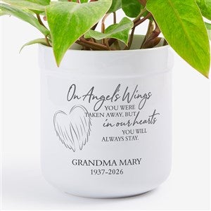 On Angels Wings Personalized Outdoor Flower Pot - 40640