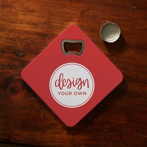 Design Your Own Personalized Beer Bottle Opener Coaster- Red - 40641-R