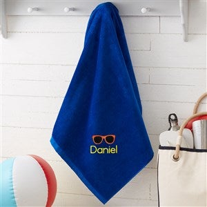 Beach Fun Embroidered 35x60 Beach Towel- Blue - 40650-B