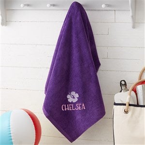 Beach Fun Embroidered 36x72 Beach Towels- Purple - 40650-PL