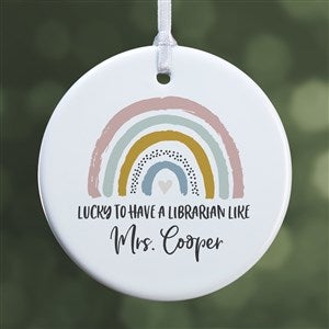 Boho Rainbow Teacher Personalized Ornament- 2.85 Glossy - 1 Sided - 40655-1S