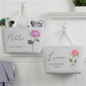 Birth Month Single Flower Personalized Tote Bag - 40657
