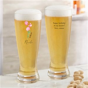 Birth Month Single Flower Personalized 23oz. Pilsner Glass - 40661-P
