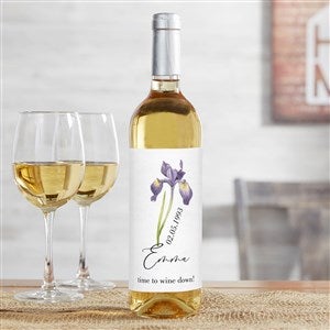 Birth Month Flower Personalized Wine Bottle Label - 40663