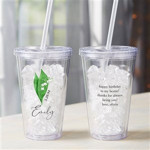 Birth Month Flower Personalized 17 oz. Acrylic Insulated Tumbler - 40664