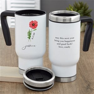 Birth Month Flower Personalized 14 oz. Commuter Travel Mug - 40666