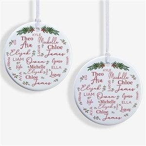 Merry Family Personalized Ornament- 2.85 Glossy - 2 Sided - 40673-2S