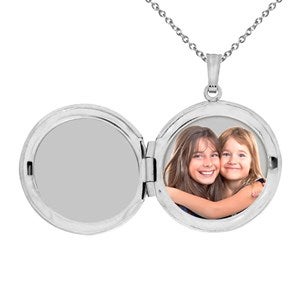 Engraved Photo Round Locket - 40679D