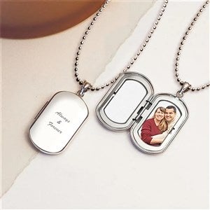 Engraved Photo Dog Tag Locket - 40680D