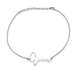Personalized Modern Script Name Anklet - 40684D