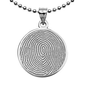 Custom Memorial Round Fingerprint Pendant - 40690D