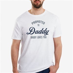 Promoted To Dad Personalized Hanes® Adult T-Shirt - 40696-AT