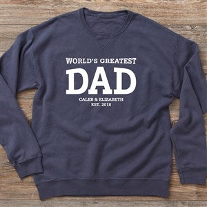 Worlds Greatest Dad Personalized Hanes® Adult ComfortWash™ Sweatshirt - 40700-CWS