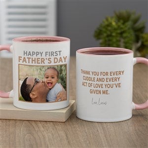 First Fathers Day Personalized Coffee Mug 11oz.- Pink - 40725-P