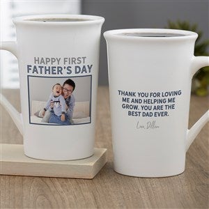 First Father's Day Personalized Latte Mug 16oz.- White - 40725-U