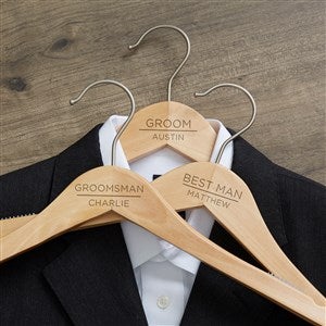 The Groomsman Engraved Wood Hanger - 40757