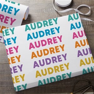 Vibrant Name Personalized Wrapping Paper Roll - 6ft Roll - 40787-R