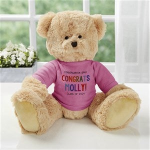 Kindergarten Graduation Personalized Teddy Bear- Raspberry - 40788-RS