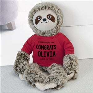 Kindergarten Graduation Personalized Plush Sloth Stuffed Animal- Red - 40790-GR
