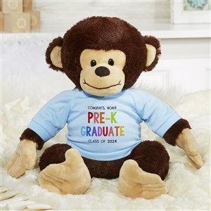 Kindergarten Graduation Personalized Plush Monkey- Blue - 40791-B