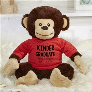 Kindergarten Graduation Personalized Plush Monkey- Red - 40791-R