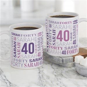 Repeating Birthday Personalized Coffee Mug 11 oz.- White - 40815-S