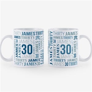 Repeating Birthday Personalized Coffee Mug 18 oz.- White - 40815-XL