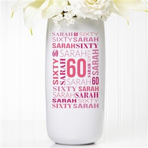 Repeating Birthday Personalized Ceramic Vase - 40828