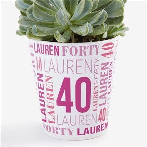 Repeating Birthday Personalized Mini Flower Pot - 40829