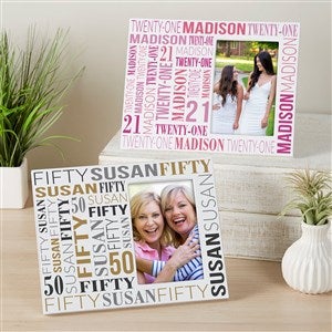 Repeating Birthday Personalized Off-Set Picture Frame - 40830