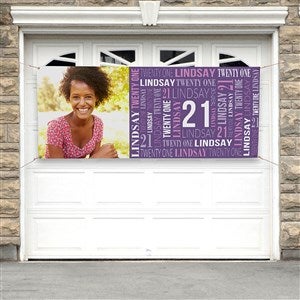 Repeating Birthday Personalized Photo Birthday Banner - 30x72 - 40831-P